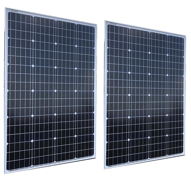Bảng điều khiển năng lượng mặt trời bằng kính đơn tinh thể 120W 240W 360W Pin mặt trời 36 chiếc 125mm * 125mm Hệ thống năng lượng mặt trời tại nhà Sạc pin 12V 24V Màu sắc: Bảng kính 370W