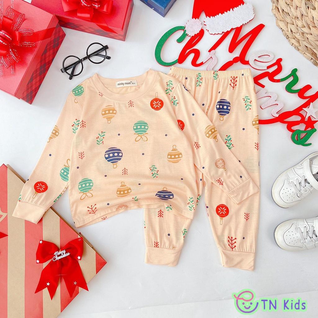 Bộ Dài Tay NOEL Thun Lạnh in hình Mềm Mịn Thoáng Mát Hàng Chuẩn Loại 1 MINKY MOM cho bé trai bé gái