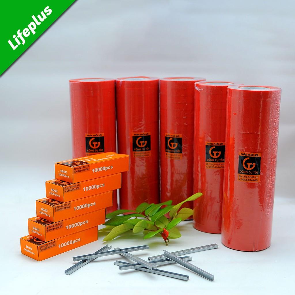 Bộ 100 cuộn băng buộc cành và 5 hộp ghim 604C