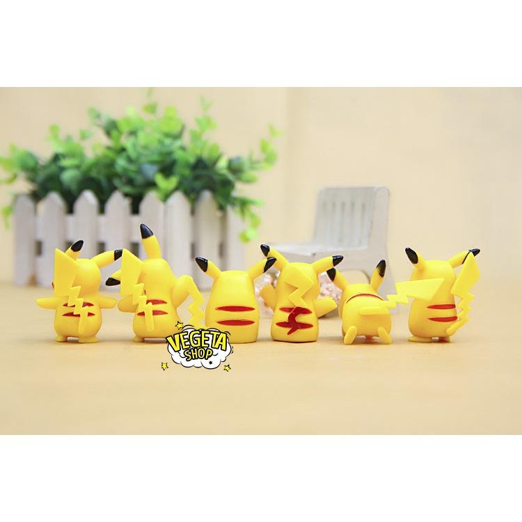 Mô hình Pikachu - Trọn bộ 6 mô hình Pikachu nguyên bản cực dễ thương - Cao khoảng 3.5 ~ 4.5cm