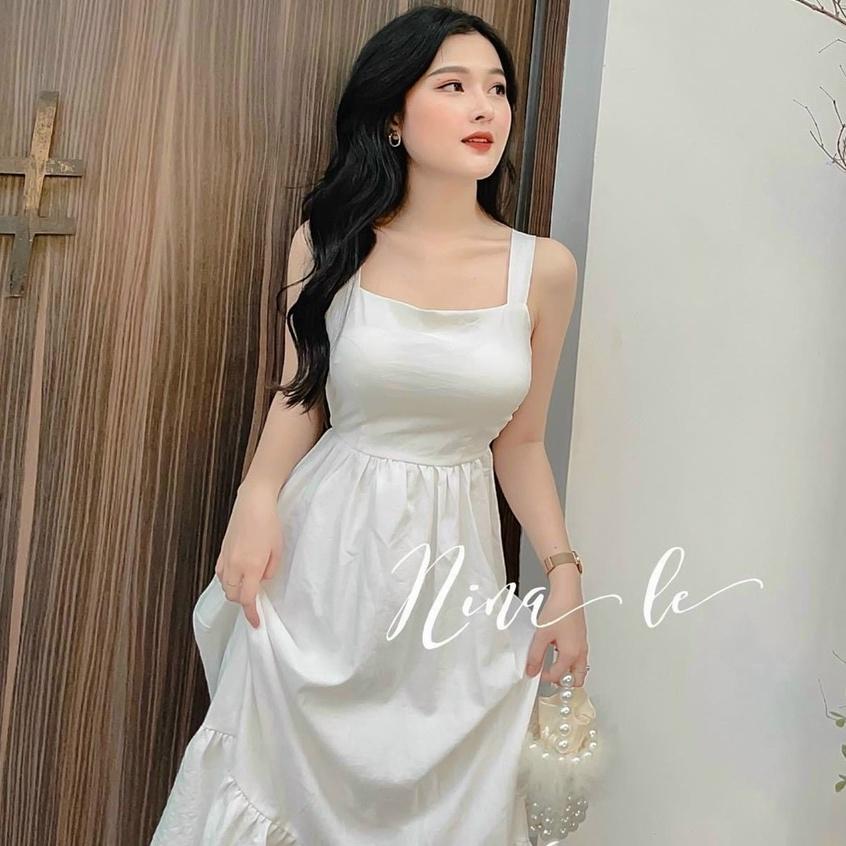 DBG084  Váy đầm công chúa thiết kế cao cấp cho bé gái tùng dài sát nách  màu trắng FAFABOGI