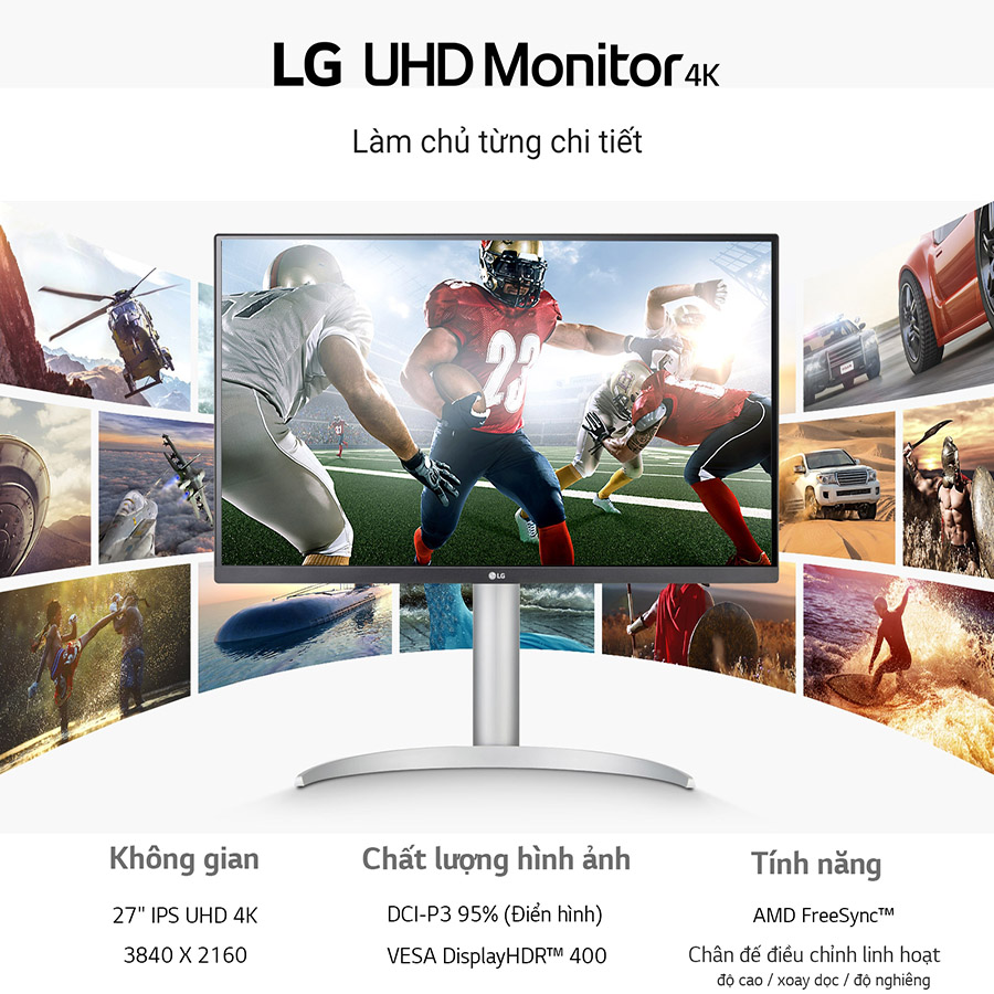 Màn hình LG 27UP850-W 27 Inch UHD 4K IPS/ HDR/USB Type-C - Hàng chính hãng