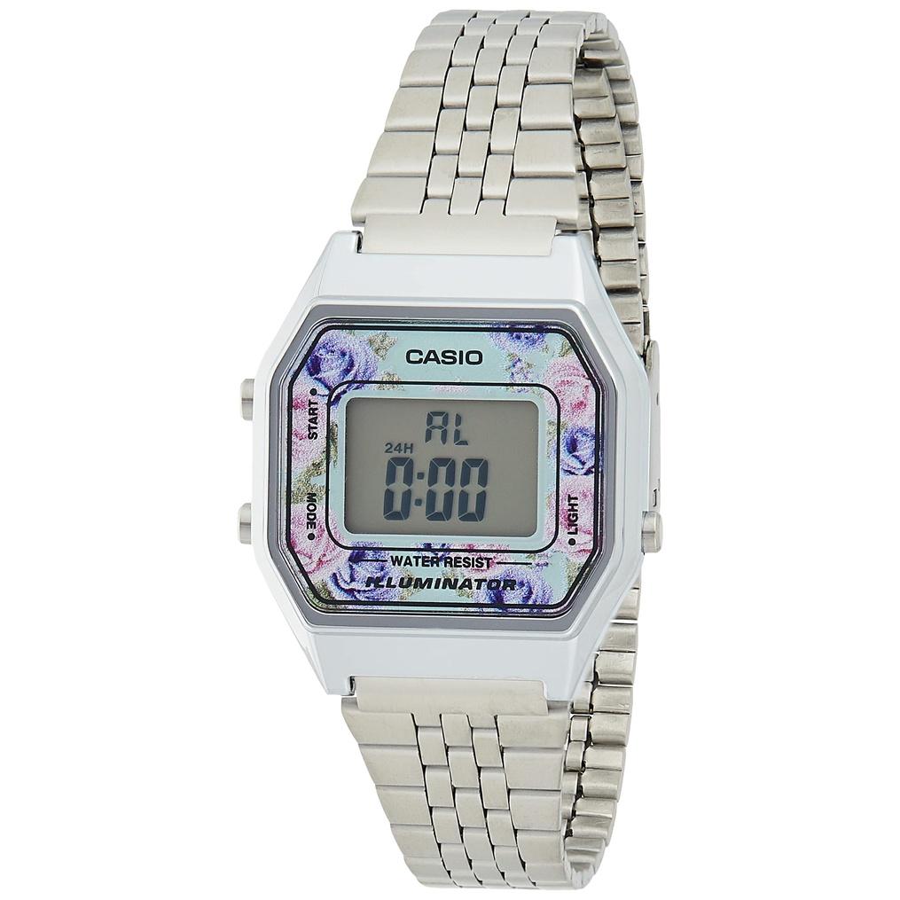 Đồng Hồ Casio Nữ Đồng Hồ Casio Chính Hãng Casio Vintage Huyền Thoại LA680WA - 2C Hoạ Tiết Hoa Hồng.