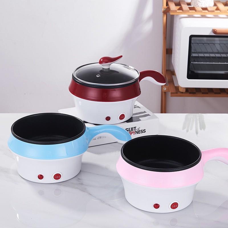 Nồi Lẩu Mini Nồi Hấp 2 Tầng -  Ca Nấu Mì 2 Tầng 18Cm, Nồi Lẩu Mini Đa Năng 1.2L