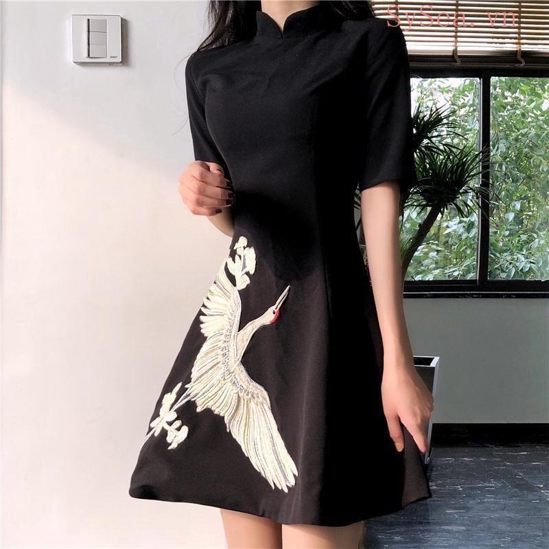 VÁY THÊU HẠT CỔ TÀU QUẢNG CHÂU