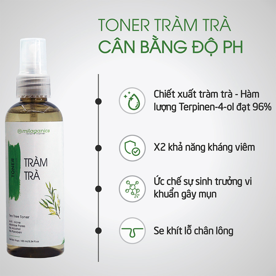 Toner Tràm Trà Milaganics Ngừa Mụn 100ml