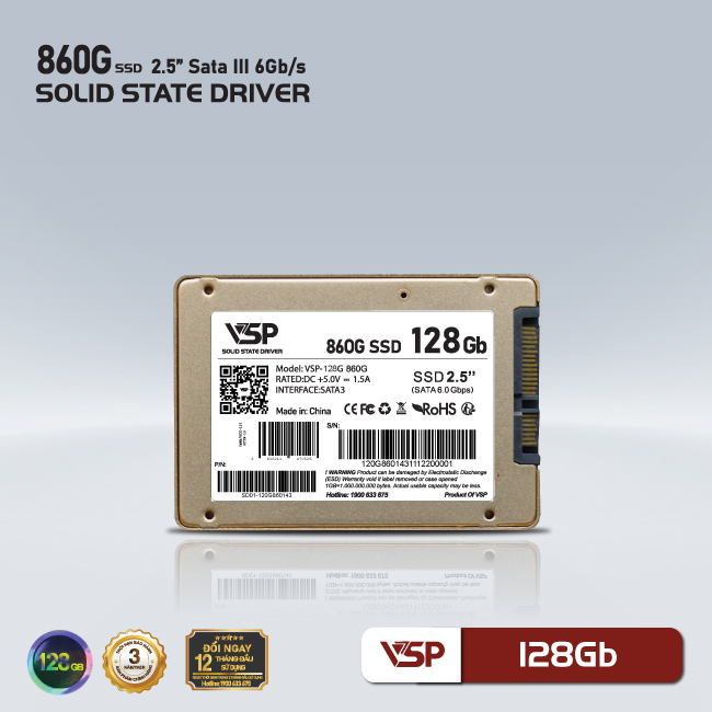 Ổ cứng SSD VSP 860G QVE 128GB Sata III 6Gb/s - Hàng chính hãng TECH VISION phân phối