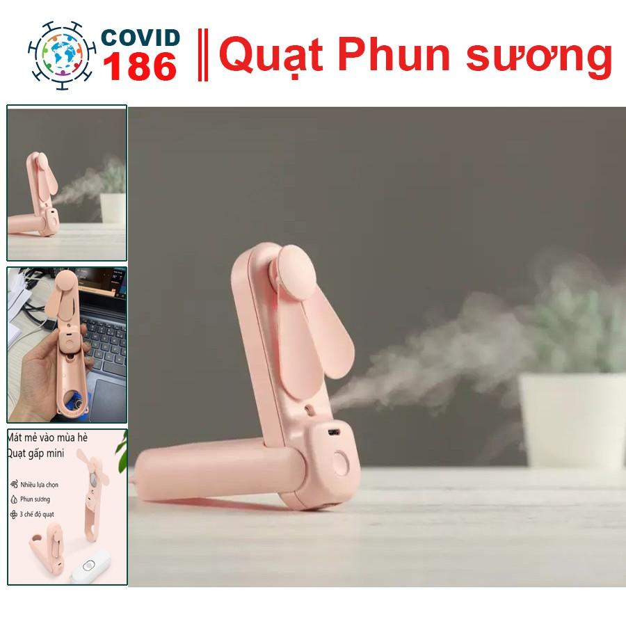 Quạt phun sương cầm tay, quạt cầm tay sạc pin gấp gọn thông minh (Giao màu ngẫu nhiên A00)