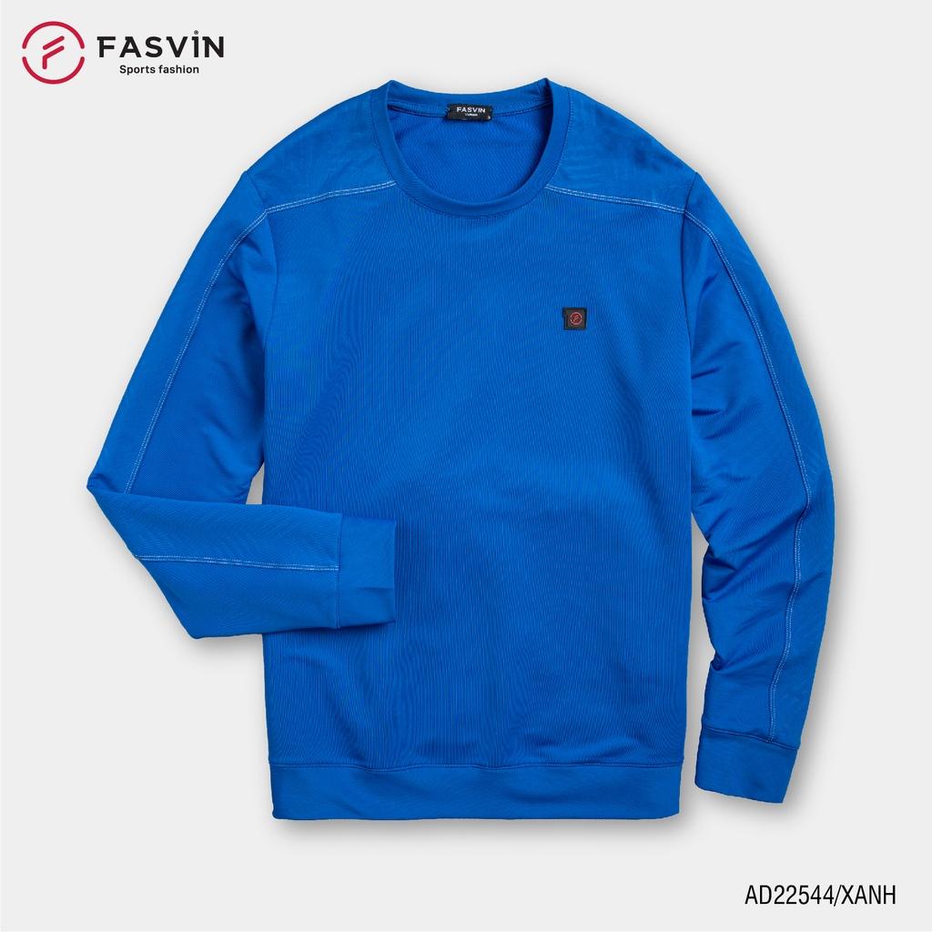 Áo Thun Dài Tay Nam Fasvin Ad22544.Hn Chất Vải Thể Thao Mềm Mại Co Giãn Hàng Đẹp Chính Hãng - Xanh - Size 3 56 - 64Kg