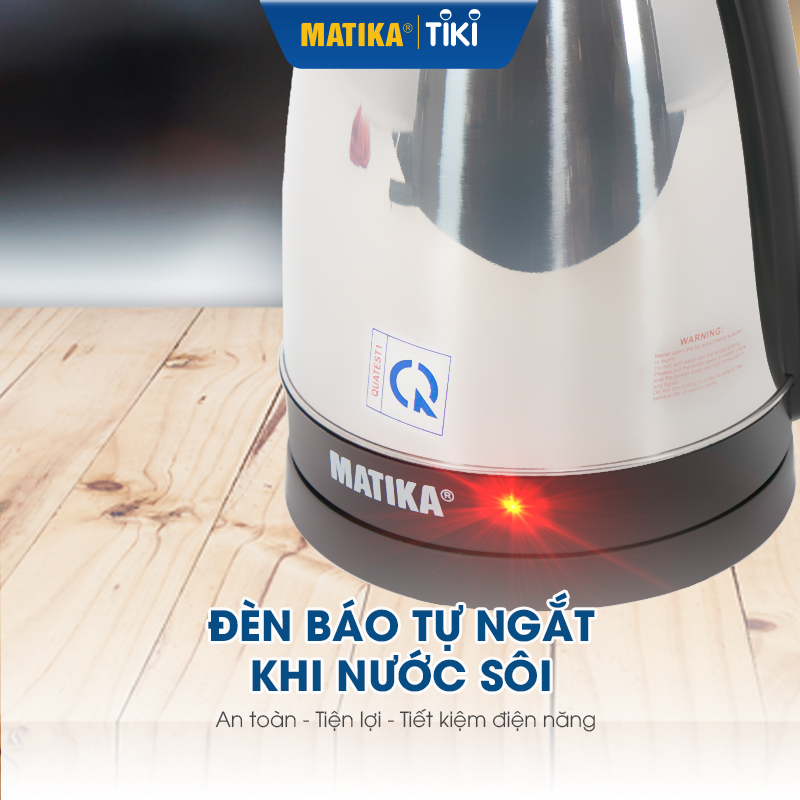 Ấm Siêu Tốc MATIKA Inox 1.5L MTK-15 - Hàng chính hãng