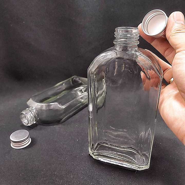 Chai thủy tinh dẹp 350ml cao cấp – mẫu Vuông Vát Vai – nắp nhôm - đựng sữa, dầu dừa, rượu, cafe, nước ép, đóng chai mỹ phẩm, dược phẩm