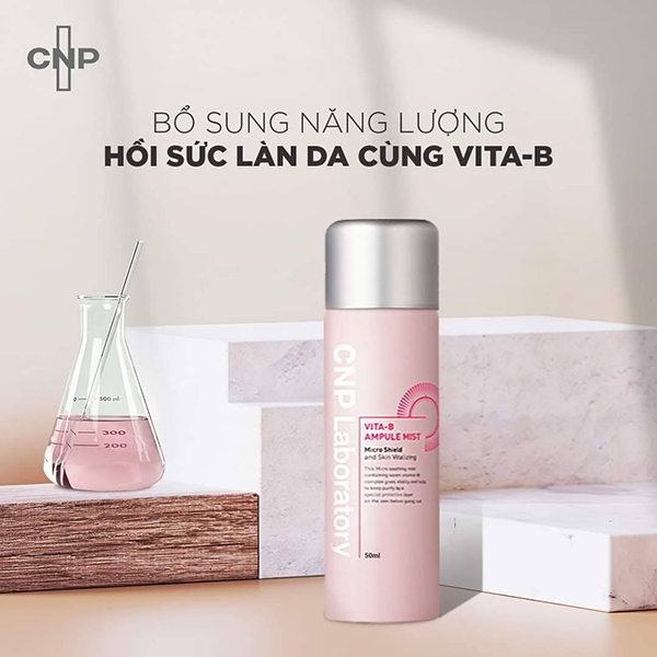 Xịt khoáng phức hợp Vitamin B ngăn bụi mịn dưỡng sáng da CNP Laboratory Vita-B Ampule Mist 50ml