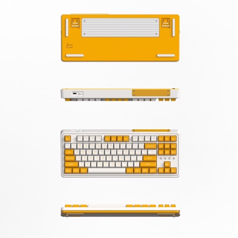 Bàn phím máy tính FL-Esports CMK87SAM Yellow & White 3 Mode _Mới, hàng chính hãng