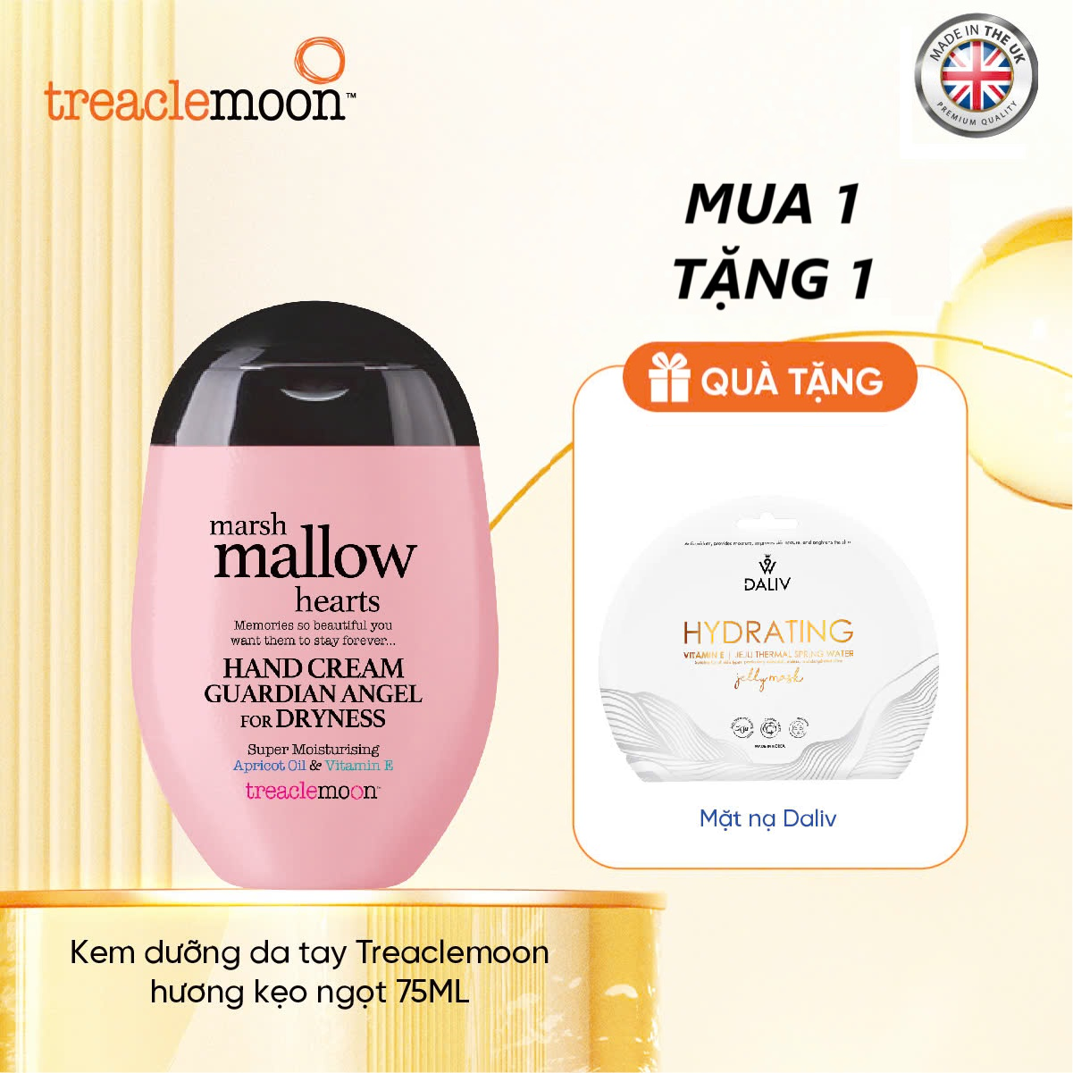 Tặng 1 Mặt Nạ Kem Dưỡng Da Tay Hương Kẹo Ngọt Treaclemoon 75Ml