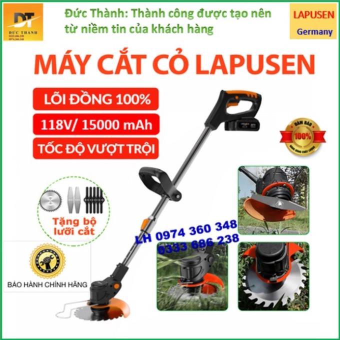 Máy cắt cỏ, tỉa cành cầm tay LAPUSEN pin khủng 15 cell, Bảo hành 12tháng