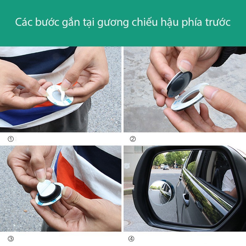 Bộ 2 Gương cầu lồi dán kính chiếu hậu ô tô