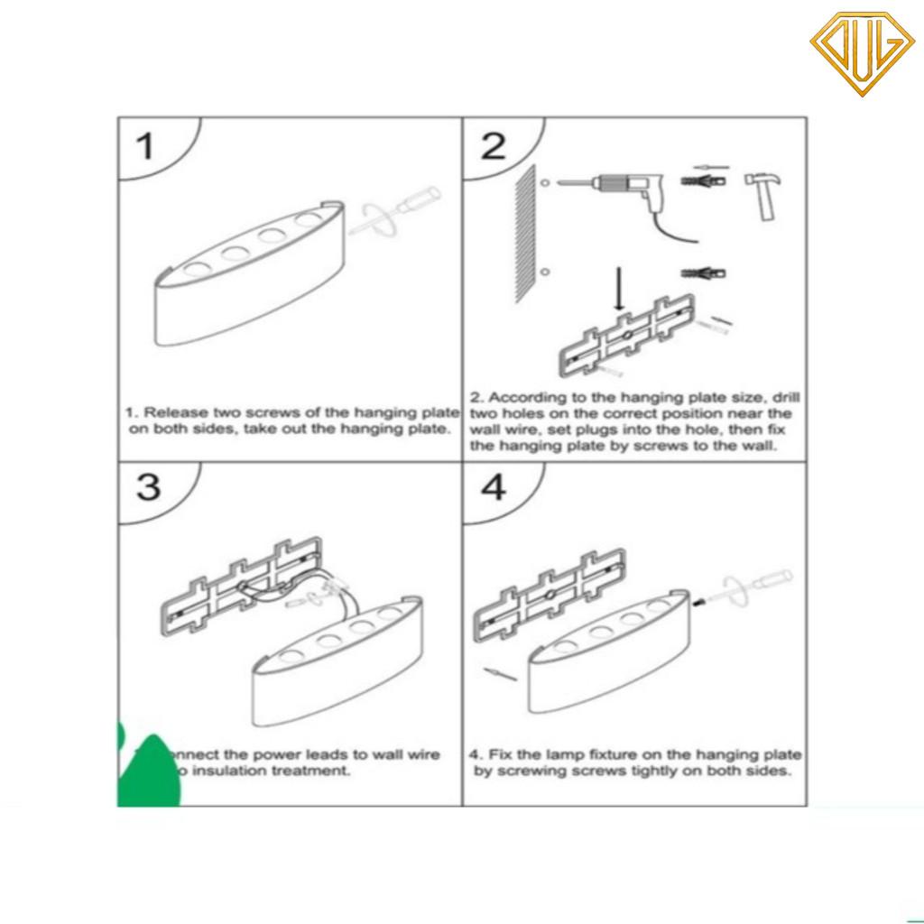 Đèn hắt tường 2 đầu 6 - 8 tia LOẠI SỊN nguồn chống nước CAO CẤP DVLL - Trắng