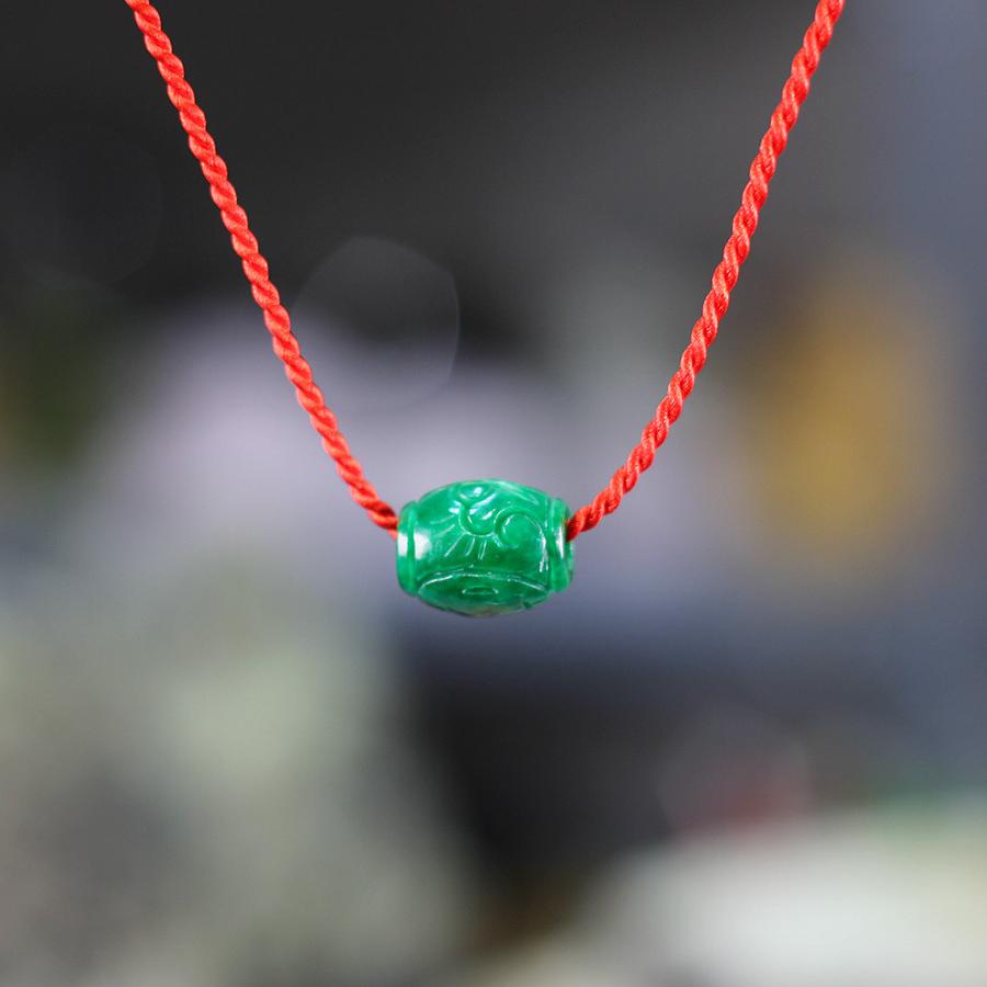 Vòng cổ nữ Charm Cẩm Thạch lu thống đá tự nhiên