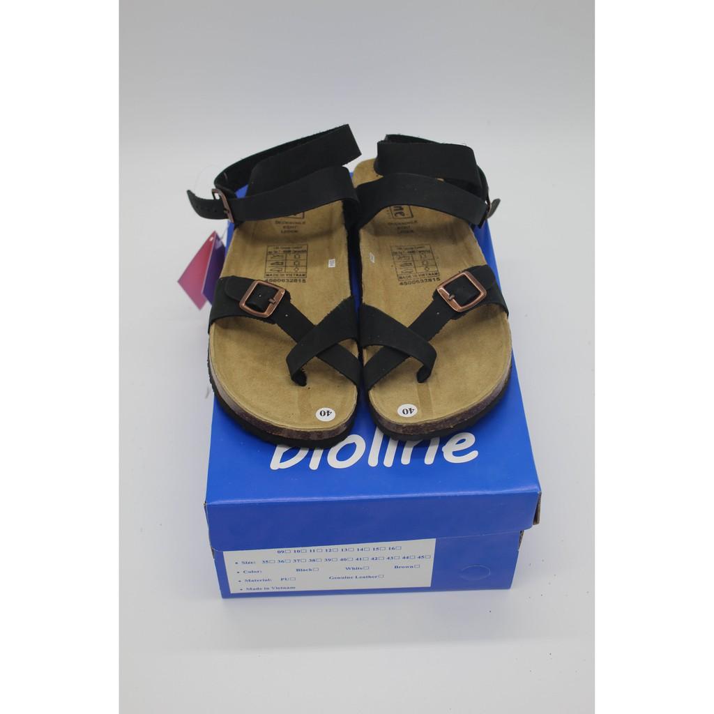 Dép birken da bò thật Bioline dép đế trấu xỏ ngón quai hậu cao cổ mã BO16 - Bioline Official