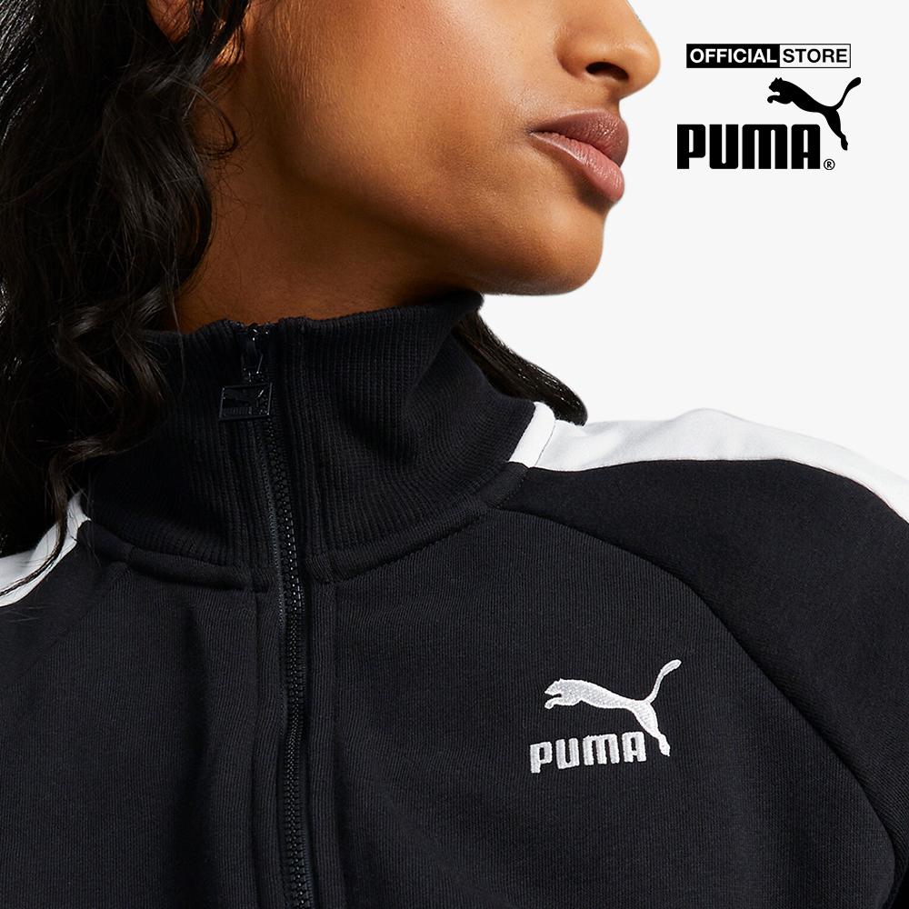 PUMA - Áo khoác thể thao nữ cổ trụ phối zip Iconic T7 Track 530078