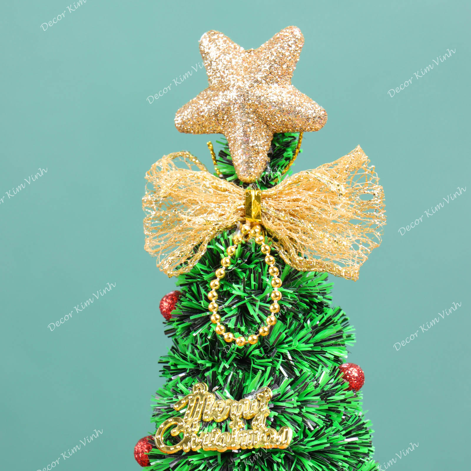 Cây Thông Hình Tháp THAP03 Quả Đỏ 25cm Trang Trí Giáng Sinh Cây Thông Noel