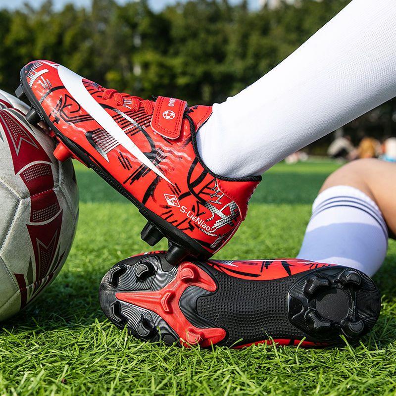YANZISHOP trẻ em giày bóng đá chống trượt thoáng khí tf nghiền đinh cro nam và nữ 12 tiểu học học sinh trung học ag dài móng tay đào tạo giày