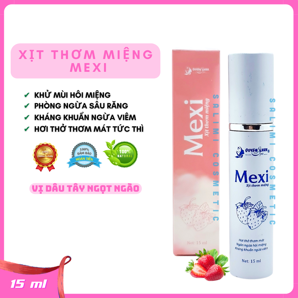Xịt Thơm Miệng MEXI 15ml Quyên Lara, Giúp Hơi Thở Thơm Mát, Hết Hôi Miệng, Giảm Tình Trạng Viêm Lợi, Viêm Chân Răng