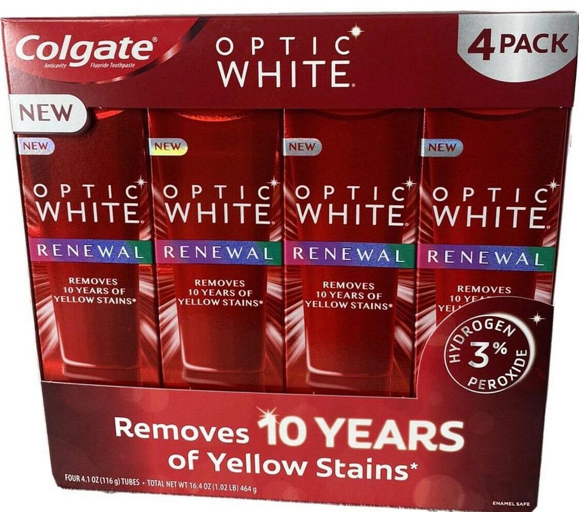 Set 4 kem đánh răng siêu trắng Colgate Optic White Platinum High Impact 4x127g