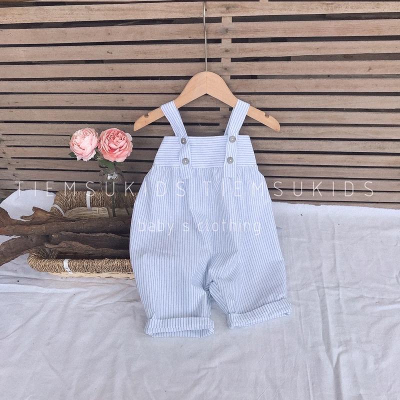 HÀNG THIẾT KẾ - Yếm quần nhún eo kẻ sọc cho bé trai bé gái