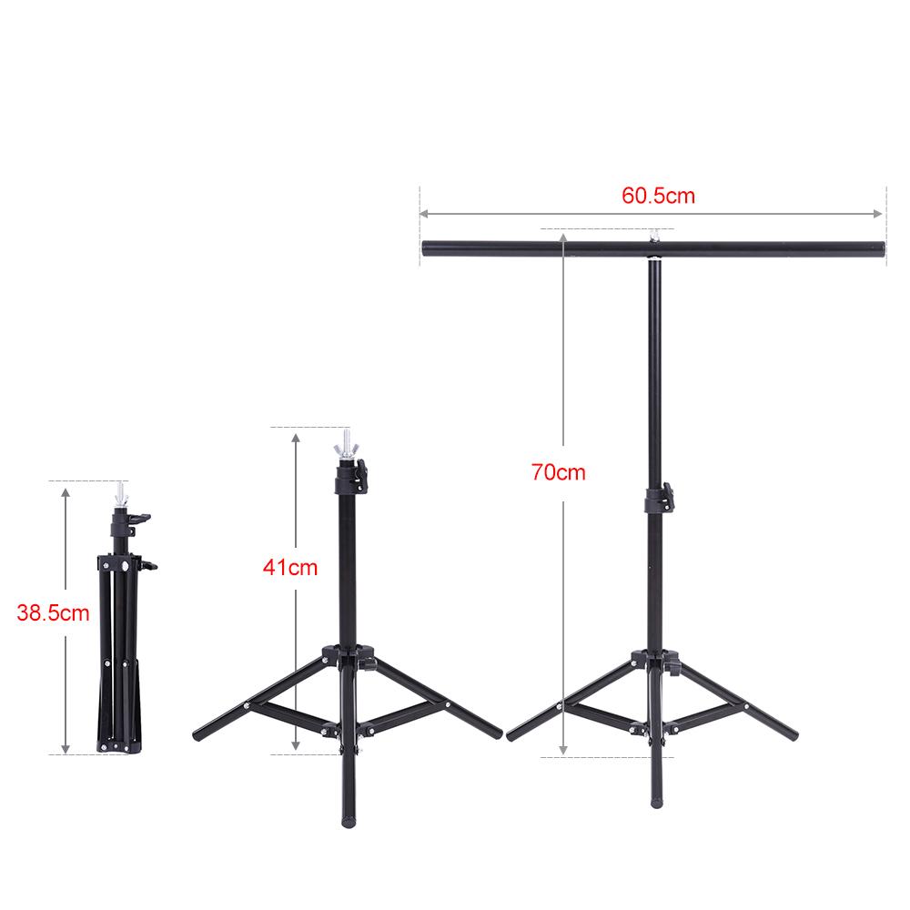 Bộ công cụ hệ thống giá đỡ kim loại Video 60,5 * 70cm w / Xà ngang & 3 * Kẹp cho Phông nền PVC