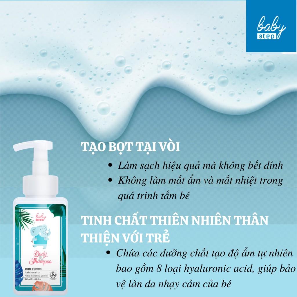 Sữa tắm gội cho bé Hàn Quốc Baby Step hoàn toàn từ thiên nhiên dung tích 450ml BSTEP2