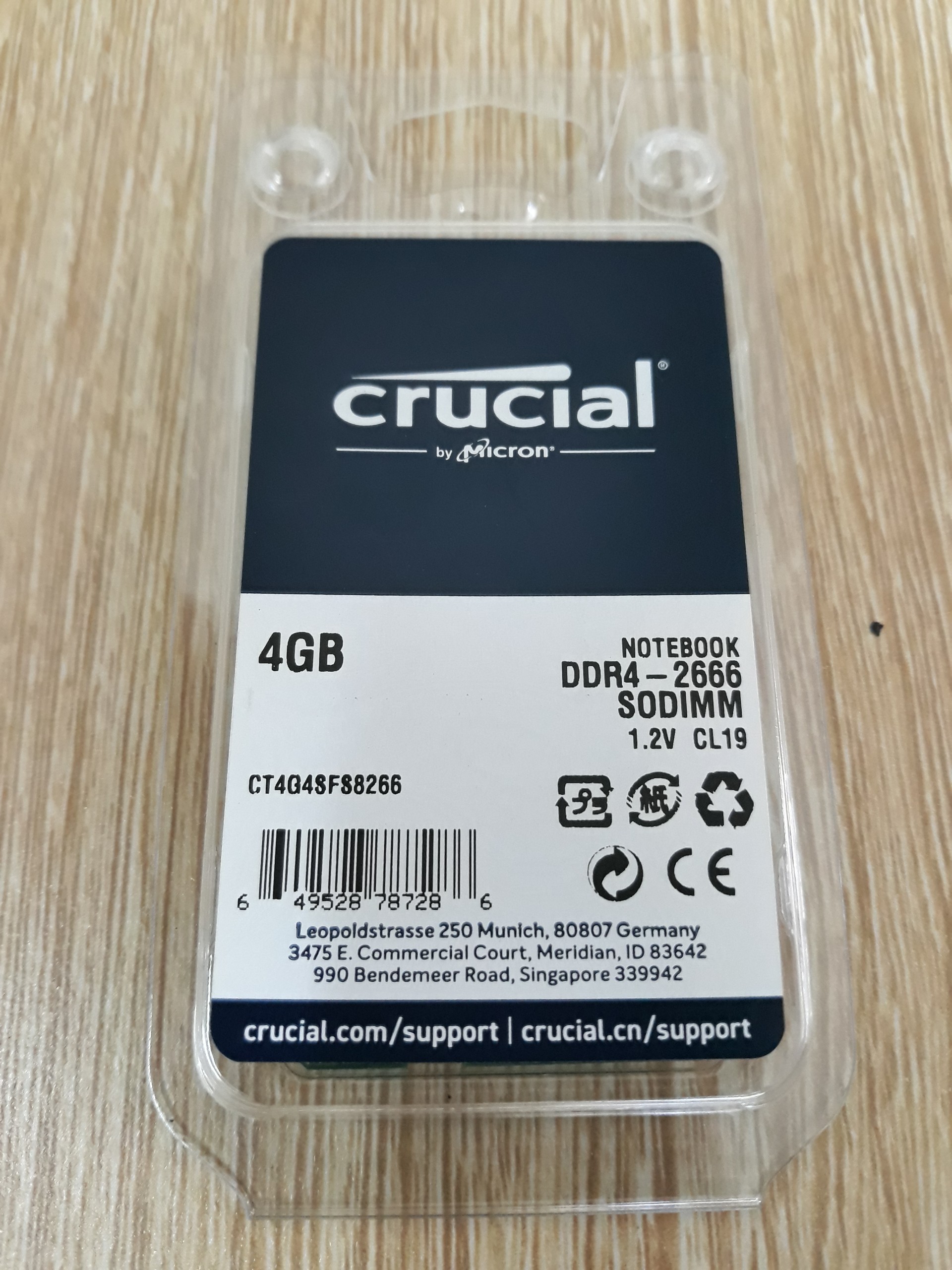 Ram Laptop Crucial DDR4 4GB Bus 2666 CT4G4SFS8266 - HÀNG CHÍNH HÃNG