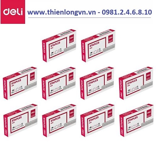 Combo 10 hộp Ghim dập - kim bấm 23/10 Deli - E0015