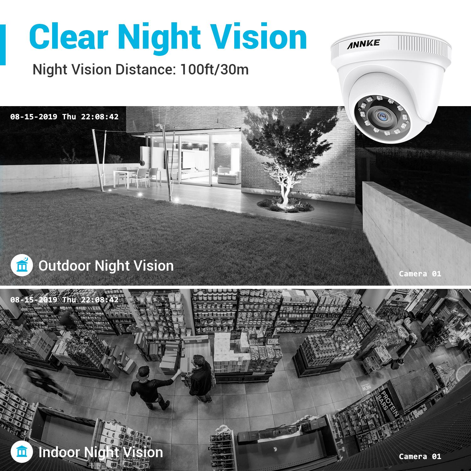 ANNKE 8CH 2MP HD Video Hệ Thống An Ninh H.265 6in1 5MP Lite DVR 4X 8X 1080P Dome Bộ Camera Quan Sát Ngoài Trời Chịu Thời Tiết Camera An Ninh Bộ Dụng Cụ