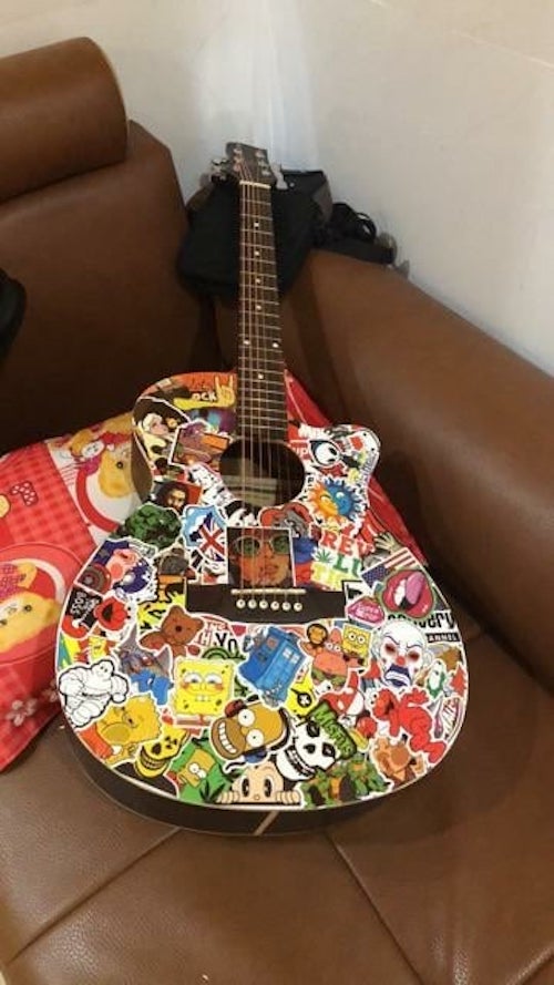 Bộ 50 sticker dán trang trí laptop, vali, xe máy, xe đạp, ván trượt, đàn guitar,đàn ukelele, mũ bảo hiểm,... vsco nhiều mẫu dễ thương nhiều chủ đề: yellow, violet, blue