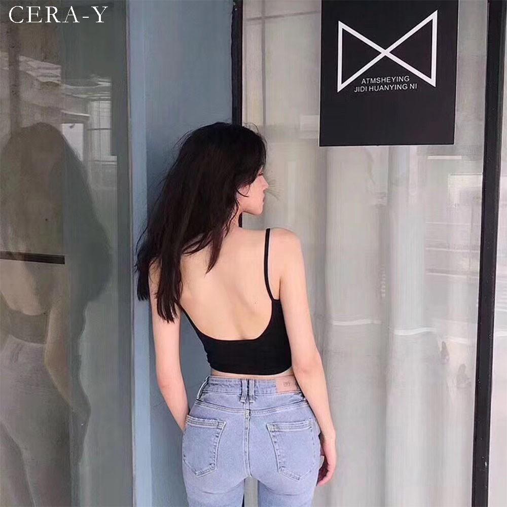 Áo thể thao bra croptop CERA-Y màu đen CRA009