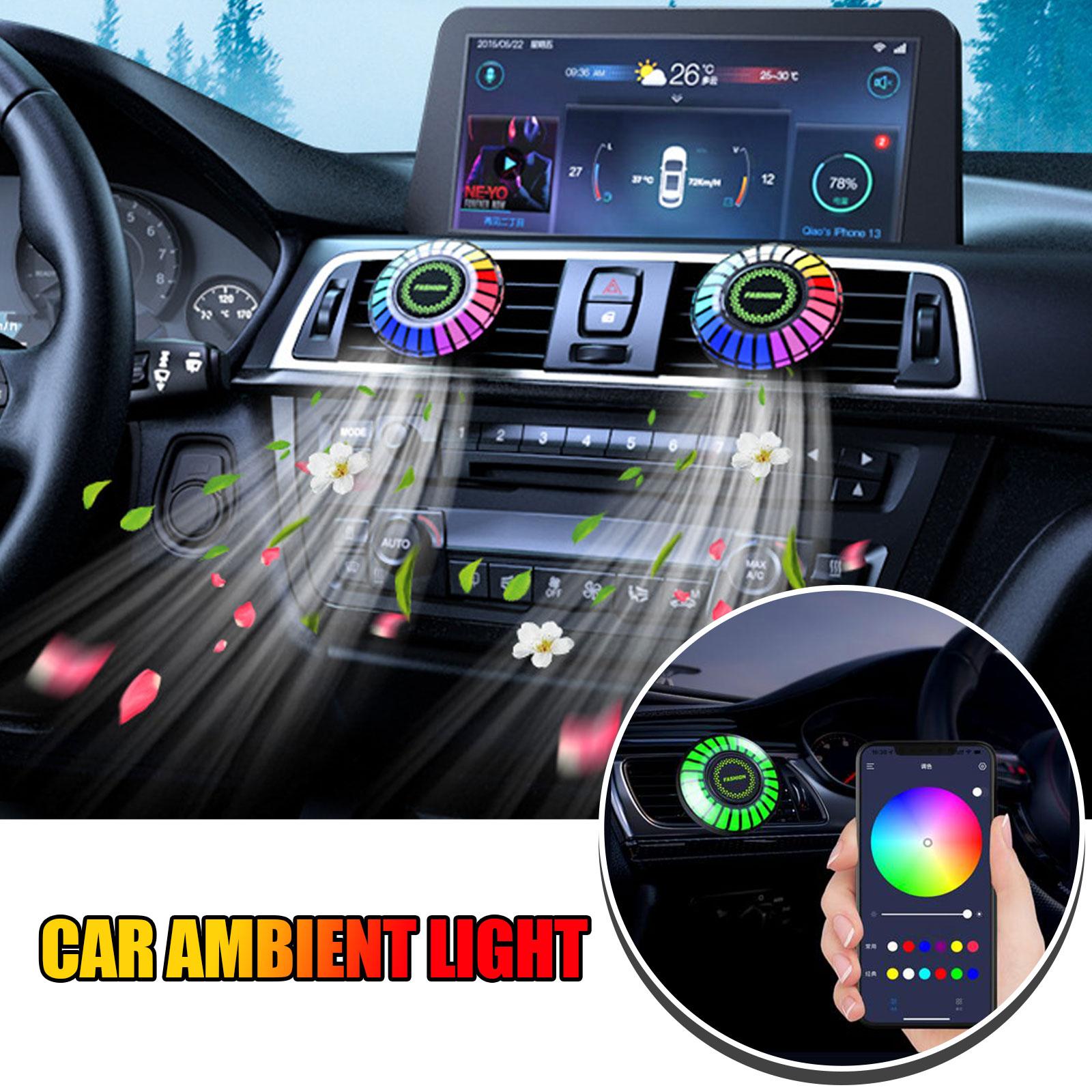 Nước hoa kẹp cửa gió ô tô hiệu ứng LED theo nhạc Car Music Rhythm Atmosphere LED Lamp