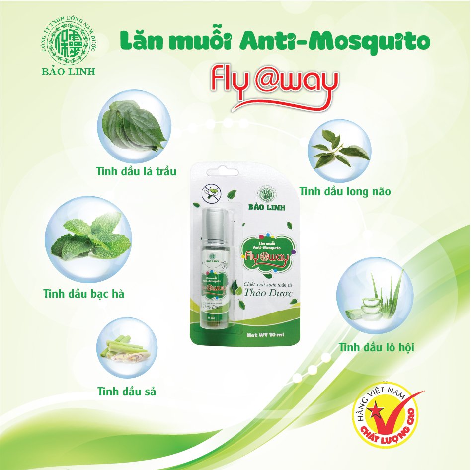 Lăn muỗi flyaway, ngăn ngừa muỗi đốt, côn trùng cắn - Mùi hương bạc hà - 10ml