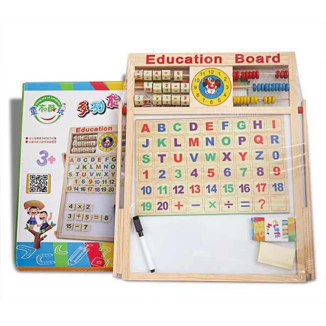 Bảng Ghép Nam Châm 2 Mặt Bằng Gỗ Giúp Bé Học Chữ Và Số