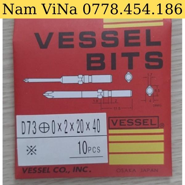 MŨI VẶN VÍT VESSEL BITS	D73:0*2*20*40