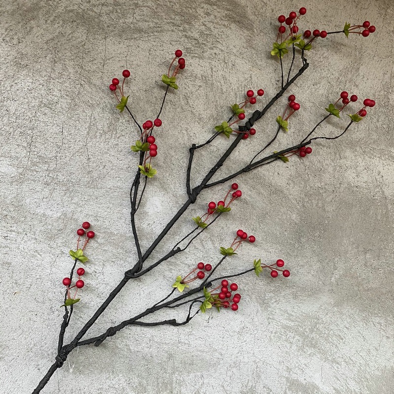 Cành cổ sơ ri trang trí cắm điểm - dài 100cm gồm 6 nhánh - Cây giả, hoa lụa trang trí nhà cửa