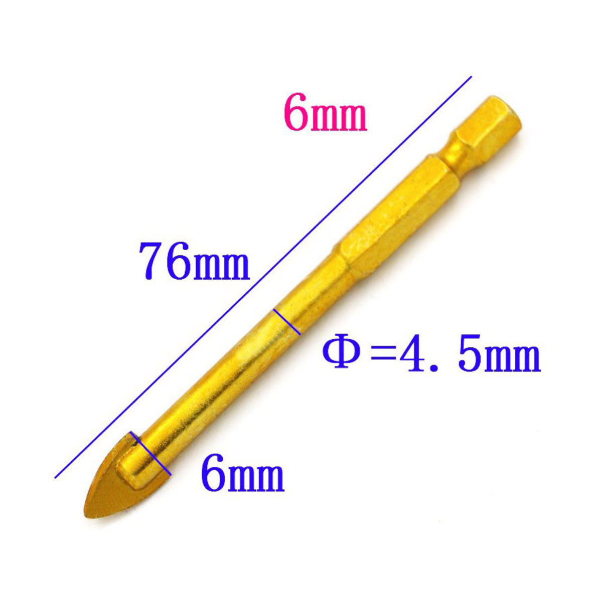 Bộ 7 Mũi Khoan Tam Giác Mạ Titan Khoan Tường - Thủy Tinh - Bê Tông Đa Chức Năng từ 3-12mm
