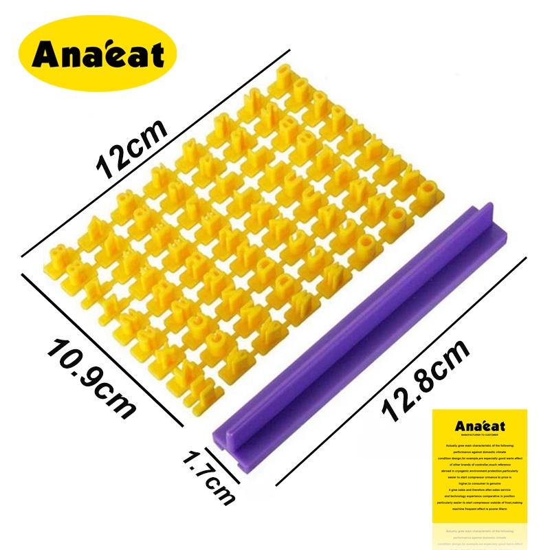 Khuôn cắt bánh quy ANAEAT dạng nhấn bằng nhựa họa tiết chữ và số