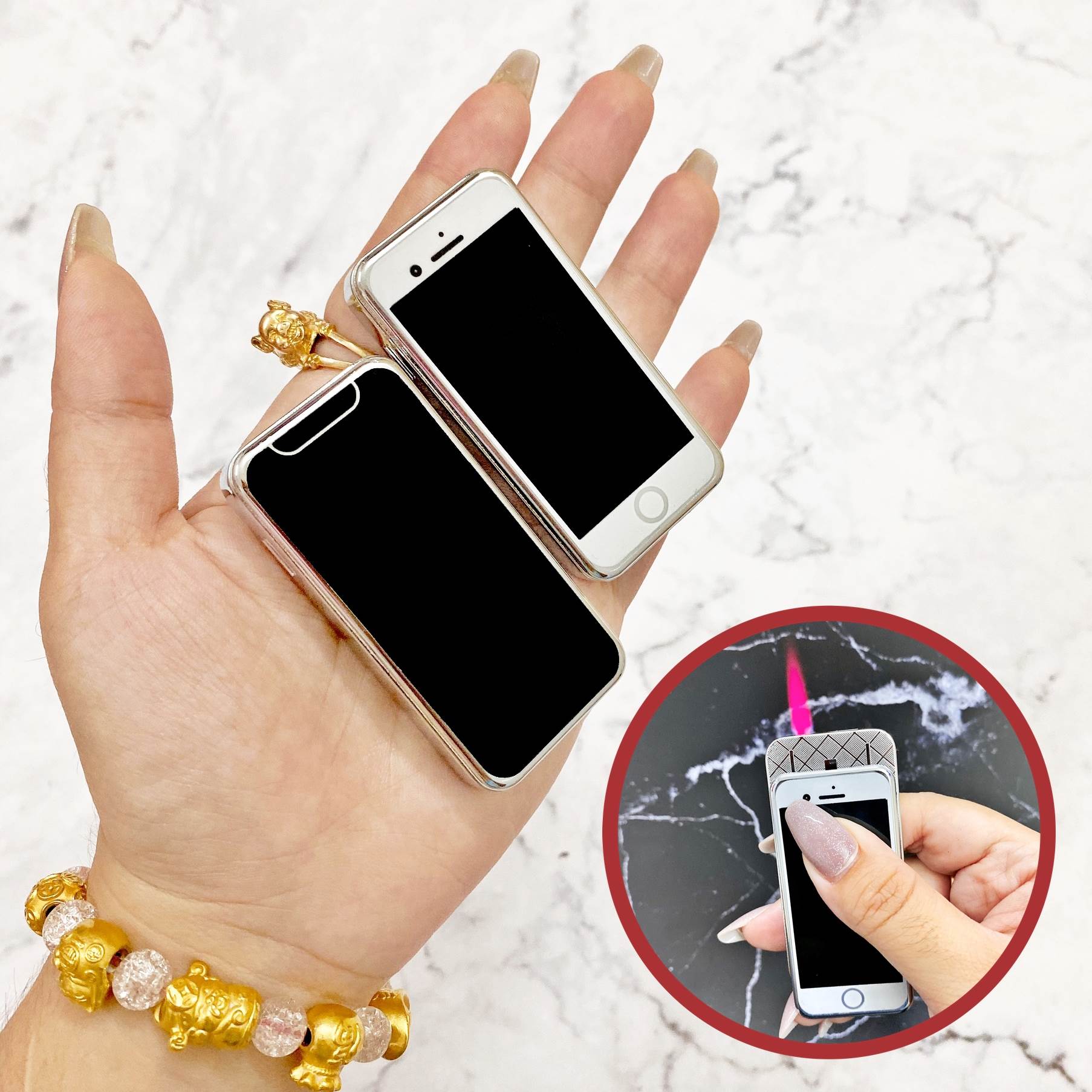 Hột quẹt bật lửa khè hình điện thoại IP mini dễ thương - xài gas