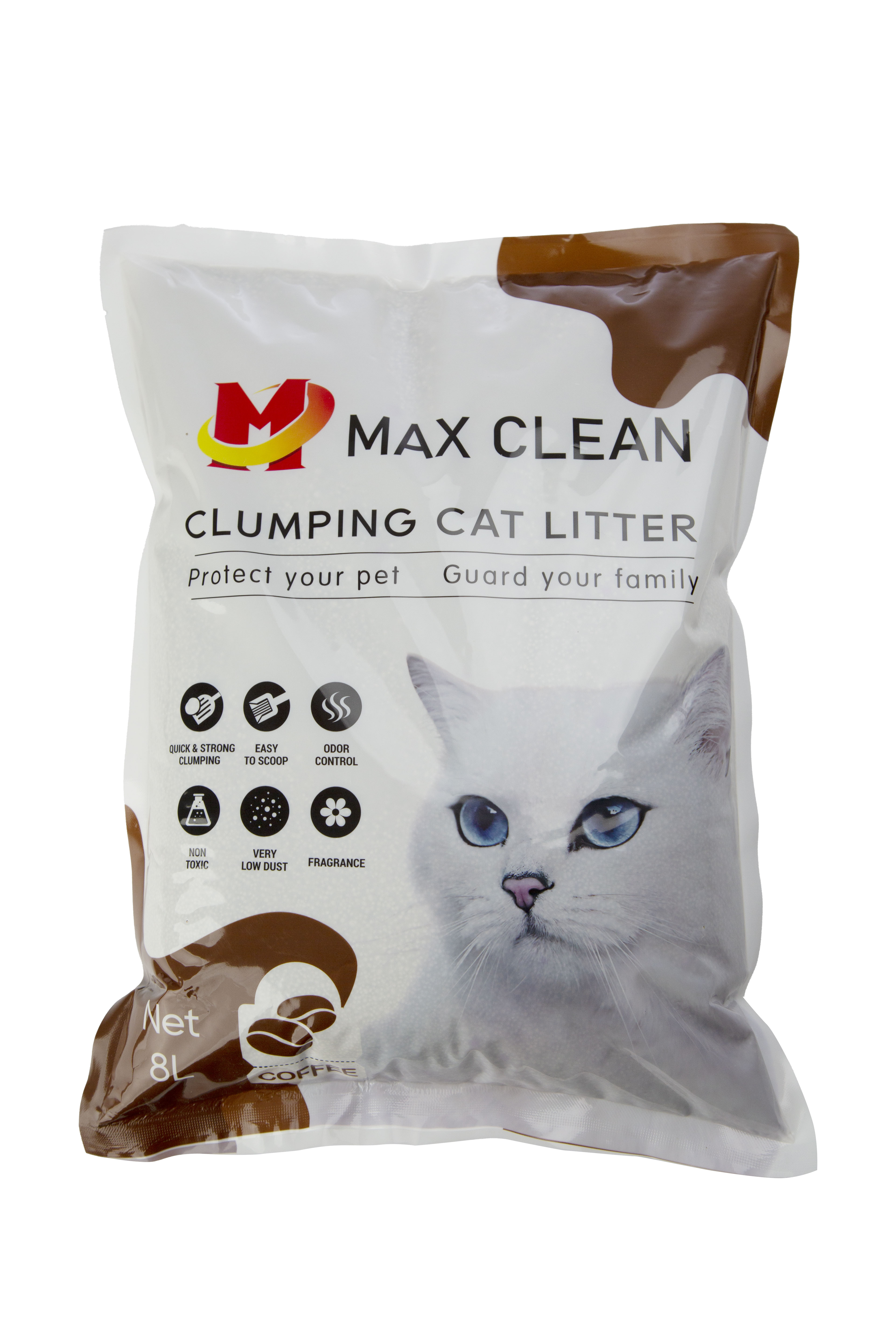 Cát Vệ Sinh Cho Mèo Cao Cấp Max Clean Hương CAFE Siêu Vón Siêu Ít Bụi, Trọng Lượng 4Kg