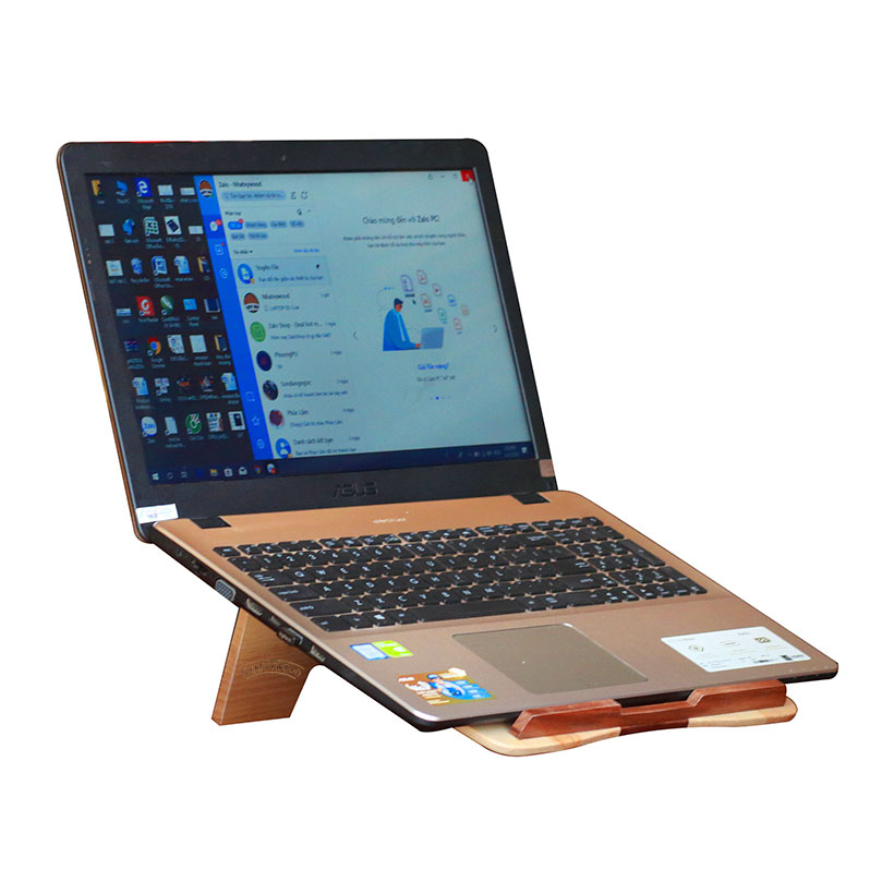 Kệ laptop thông minh có thể gấp gọn vào balô mang đi, Kệ để laptop cho nhân viên văn phòng, giá kê laptop, giá đỡ laptop để bàn, kệ đỡ laptop bằng gỗ Nhatvywood NVLP04