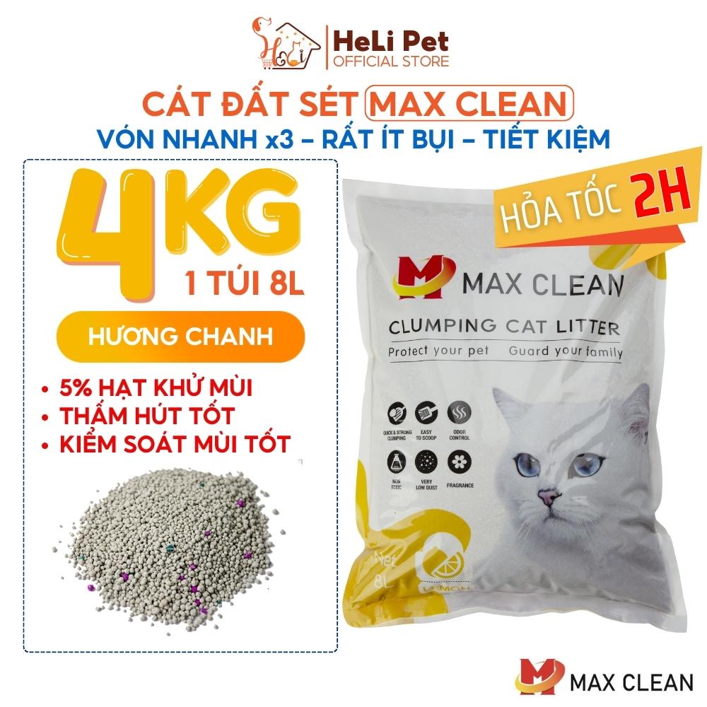 1 TẢI 6 BỊCH 24KG Cát Vệ Sinh Cho Mèo Max Clean- HeLiPet