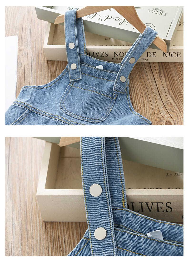 DONGSHOP 2023 Mùa xuân và mùa thu tây phiên bản Hàn Quốc của cô gái váy trẻ em denim dây đeo váy vest đầm bé