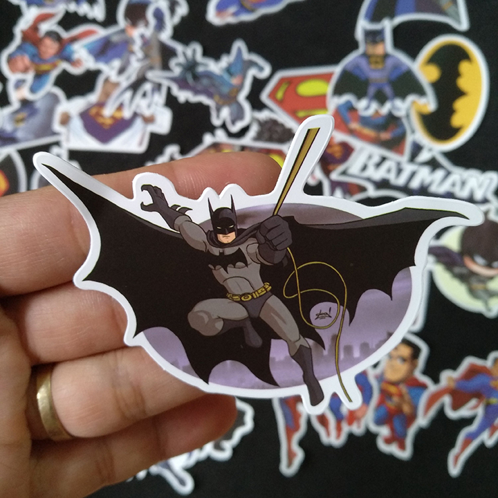 Bộ Sticker dán cao cấp chủ đề BATMAN - SUPERMAN - Dùng dán Xe, dán mũ bảo hiểm, dán Laptop