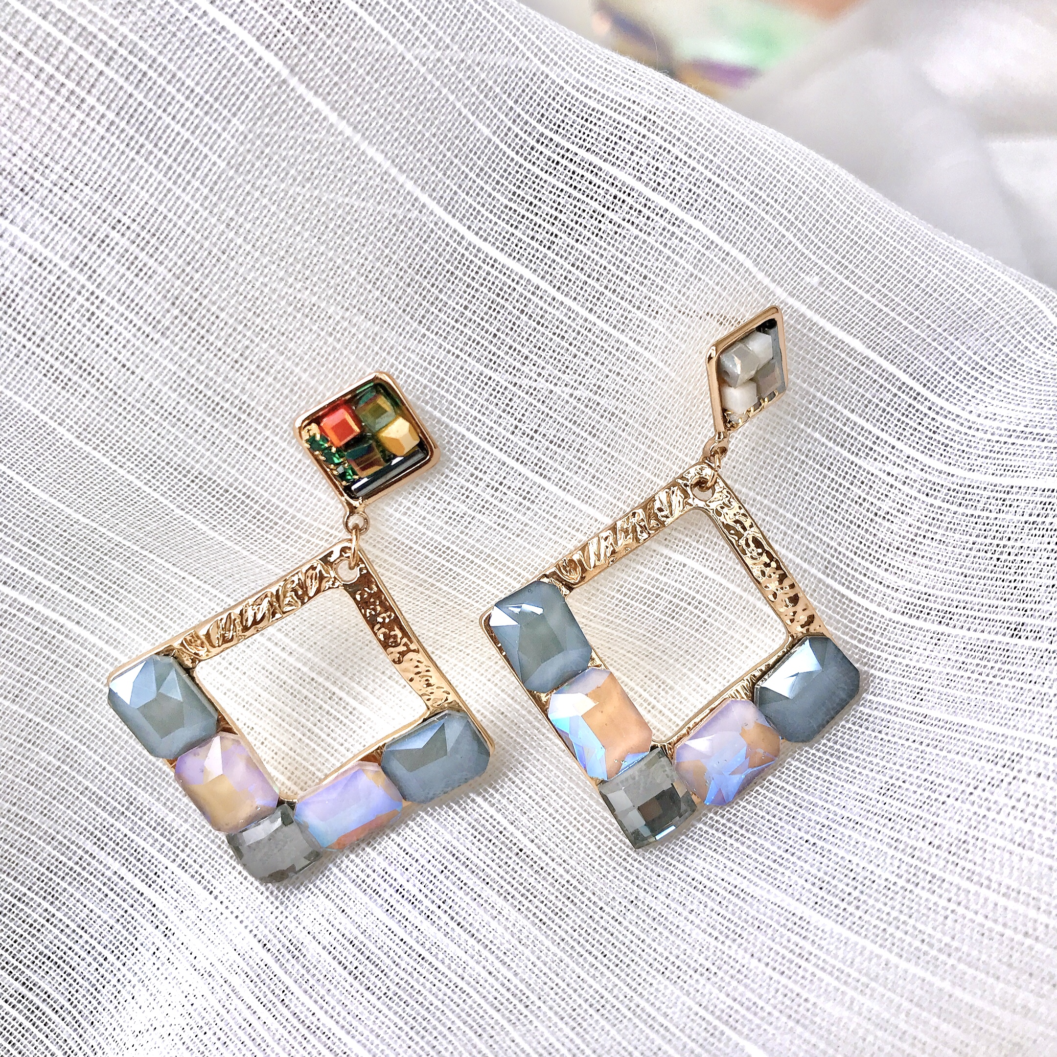 Bông Tai Bạc S925 Đá Tự Nhiên Thiết Kế Thủ Công Phụ Kiện Handmade